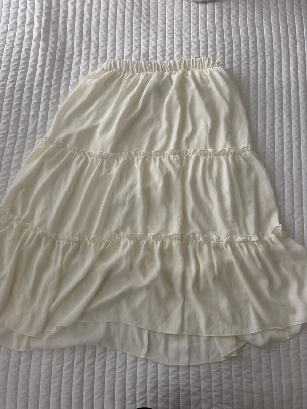 Forever 21 Ivory Tiered Maxi Skirt